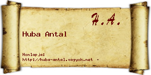 Huba Antal névjegykártya
